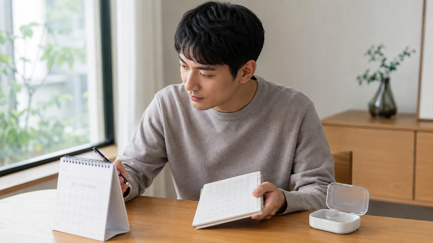 앞니 임플란트 통증 음식 치료 계획 확인 장면